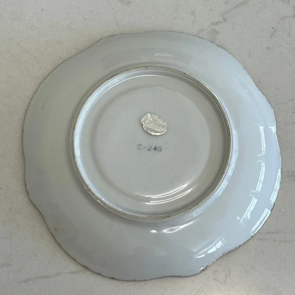 Vtg Pink Lusterware Footed Teacup Saucer Floral Gold Rim Tea Cup Iridescent - Picture 3 of 13